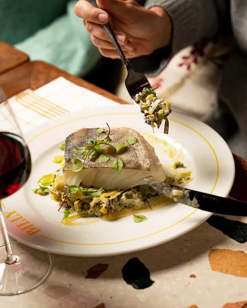 A fish dish photographed at Billy